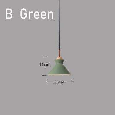 Pendant Lights Nordic Personality Art Creative Macaron Restaurant Living Room Bedroom Office Solid Wood Aluminum Pendant Lamp