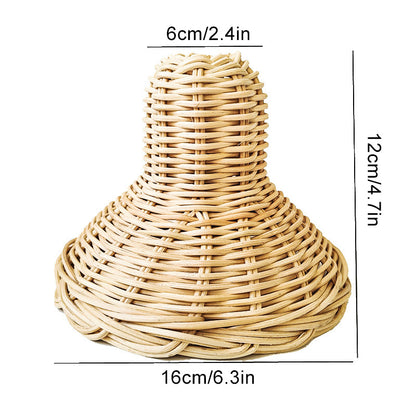 Rattan Replacement Lamp Shade Retro Handmade Living Room Daily Party Table Standing Floor Light Decorating Cover