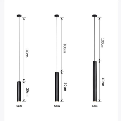 Dimmable led Pendant Lamp Long Tube lamp Kitchen Island Dining Room Shop Bar Decoration Cylinder Pipe Pendant Light Kitchen Lamp