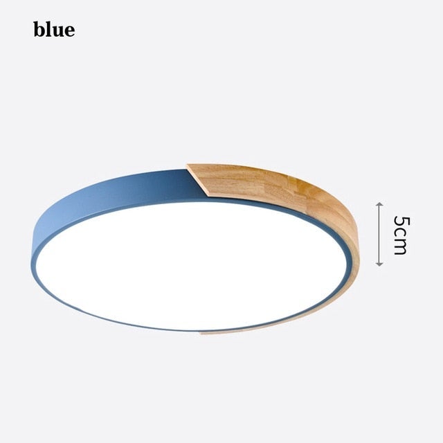 LED Ceiling Lights Ultra Thin Modern Ceiling Lamp Nordic Dimmable Wood Livingroom Bedroom Round Light Fixture Surface Mounted