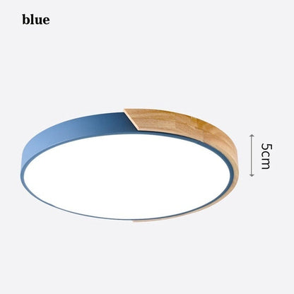 LED Ceiling Lights Ultra Thin Modern Ceiling Lamp Nordic Dimmable Wood Livingroom Bedroom Round Light Fixture Surface Mounted