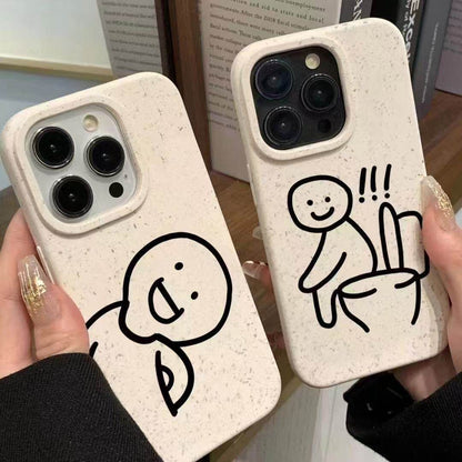 Cute Funny people Meme Phone Case For iPhone 16 14 15 11 12 13 Pro Max 12 13 Mini 16 15 14 Plus X XR XS Max Matte Mi Bai Cover