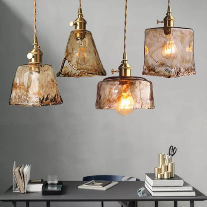 Retro Brass Chandelier Restaurant Glass Lamp Artistic Creativity Personalized Industrial Wind Chandelier