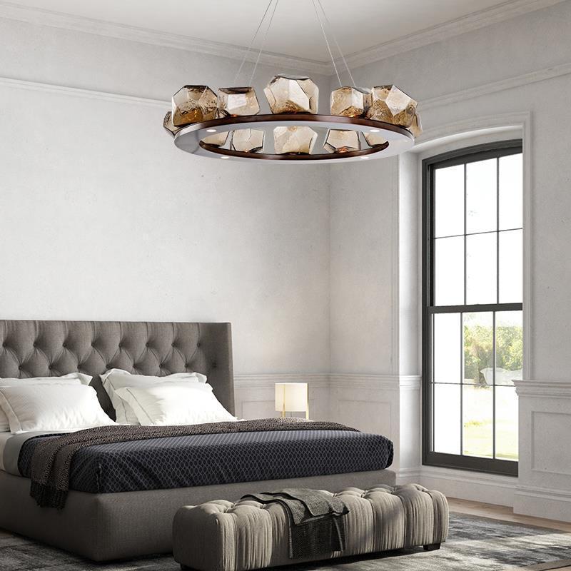 Nordic Creative Living Room Chandelier Modern Minimalist Shaped Glass