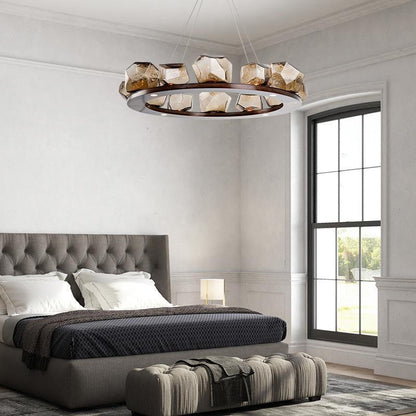 Nordic Creative Living Room Chandelier Modern Minimalist Shaped Glass
