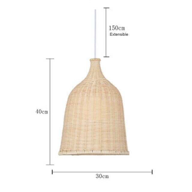 Hand Woven Rattan Pendant Light Japan Style Hanging Lamp E27 For Restaurant Bedroom Rustic Art Industrial Lamps Creative LED