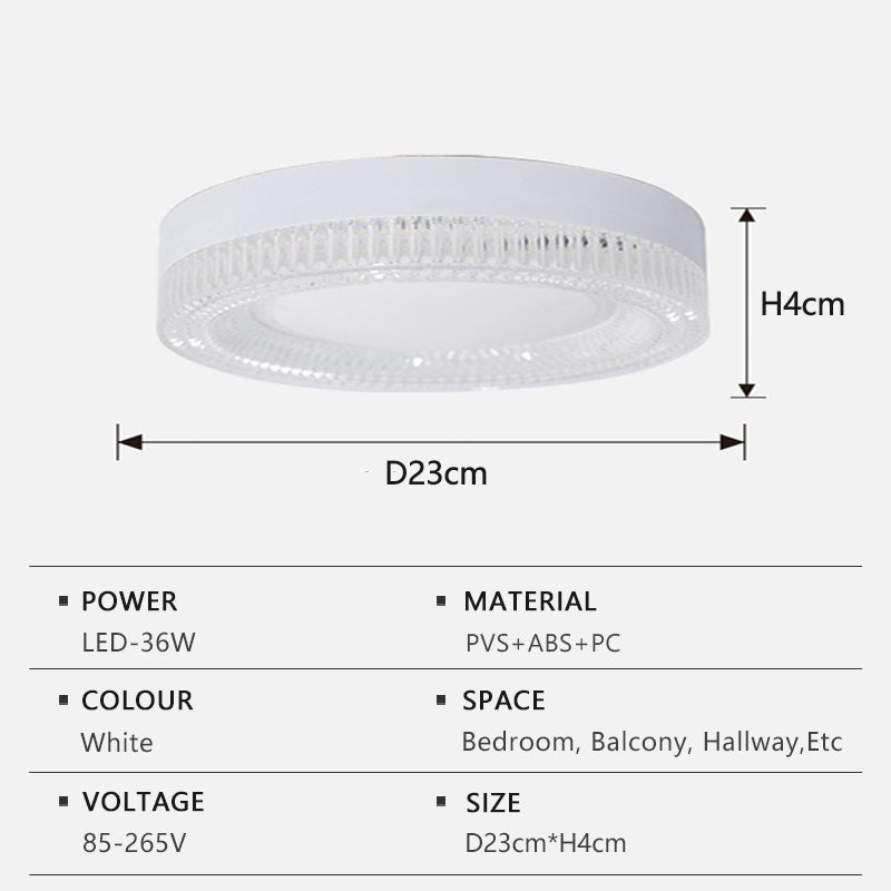 LED Ceiling Light Modern Simple Circular Crystal Light Indoor Home Light AC85-256V Living Room Bedroom Decor Lighting Fixtures