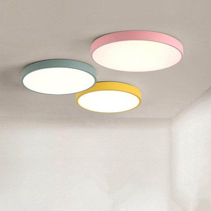 Modern Ceiling Light Round Macarons Lighting Iron Metal Acrylic Kitchen Bed Room Foyer LED Chip Lamp Decoration Light Fixture