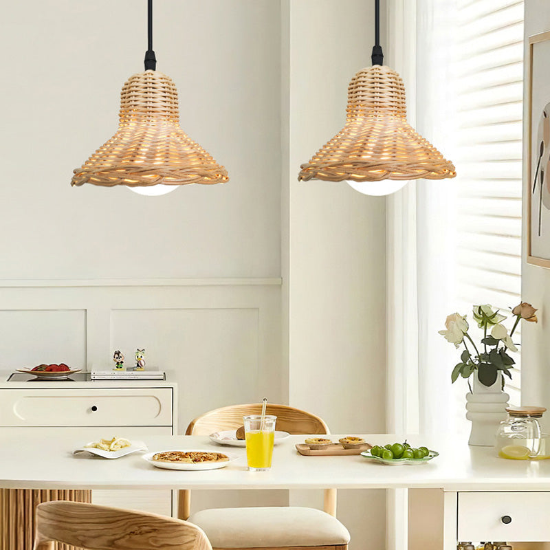 Rattan Replacement Lamp Shade Retro Handmade Living Room Daily Party Table Standing Floor Light Decorating Cover