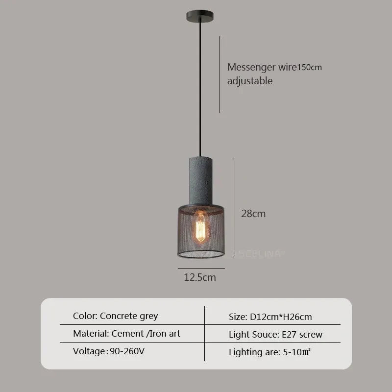 Retro LED Pendant Light Creative Cement Head Hanging Fixtures For Living Room Dining Room Bar Coffer Shop Restaurant Decor Lamps
