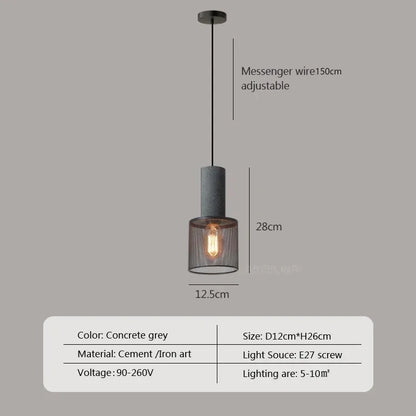Retro LED Pendant Light Creative Cement Head Hanging Fixtures For Living Room Dining Room Bar Coffer Shop Restaurant Decor Lamps