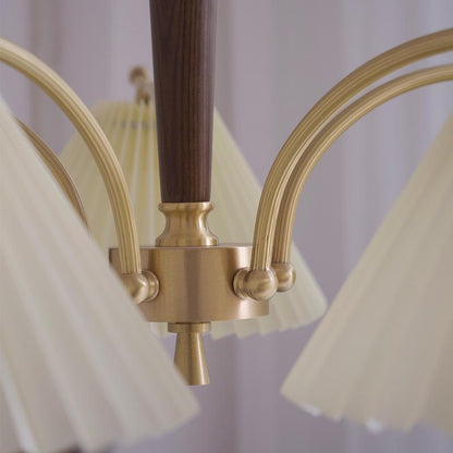 American Simple Copper Pleated Chandelier