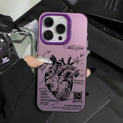 Luxury INS Heart Phone Case For iPhone 17 Pro 16 15 14 13 12 11 Pro Max 16 Plus 16E 17 Air Shockproof Back Cover