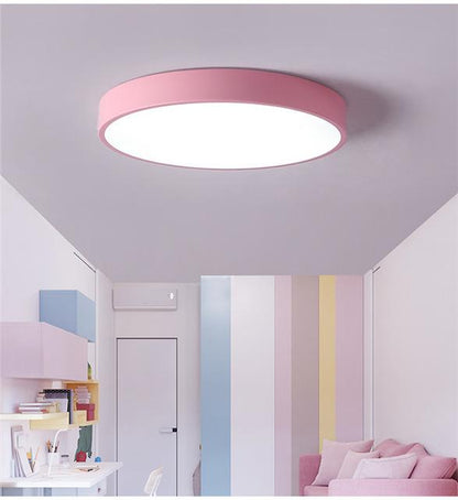 Modern Nordic LED Ceiling Lights Living Room Bedroom Round Corridor Kitchen Lamp Ultra-thin  Kids Room Macarons Remote Control