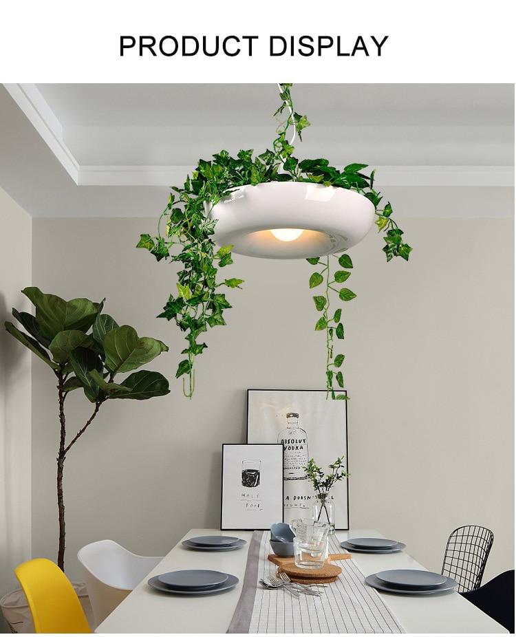 Nordic Aerial Flower Pot Pendant Light Study Creative Personality Bar Plant Potted Plants Babylon Restaurant Cafe Pendant Lamp