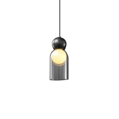 Modern Gray Clear Glass Pendant Lights Brass Bedroom Bedside Dining Room Hanging Lamp E27 Bulb Wire Adjustable