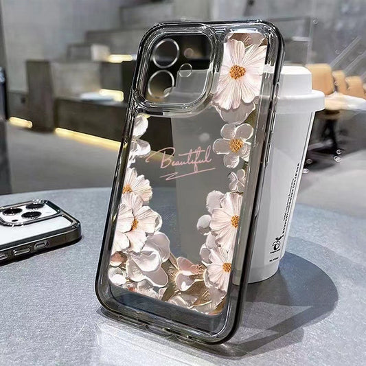 Rose Flower Phone Case For iPhone 16 Pro Case iPhone 17 11 13 15 12 14 Pro Max 16E XR XS 7 8 Plus SE Soft Shockproof Clear Cover
