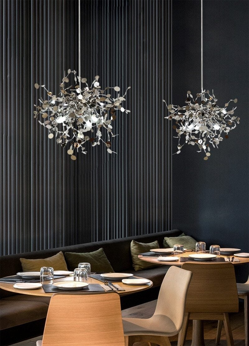 Postmodern Individual G9 Leaf Pendant Light Industrial Lamp Metal Hanging Lights LOFT Suspension Luminaire