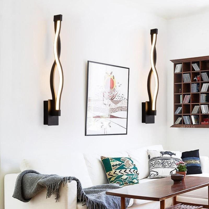 Modern Minimalist Wall Lamps Living Room Bedroom Bedside 16W LED Sconce black white Lamp Aisle Lighting decoration
