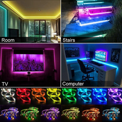 RGBWW RGB LED Strip Light 5050 10M 5M LED Lights SMD 2835 Rgb Leds Tape Diode Ribbon Flexible Room Decoration DC12V Adapter set