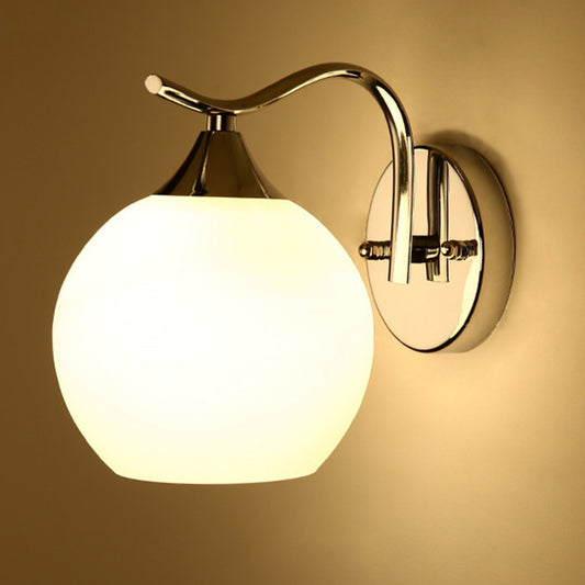 LED Glass Wall Lamps Modern Bedroom Lights White Glass Ball Indoor Wall Light