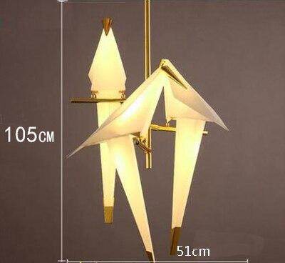 Nordic Bird Iron Pendant Light Paper Crane LED Lamp   Suspension Luminaire Loft Living Room Restaurant Pendant Lamp