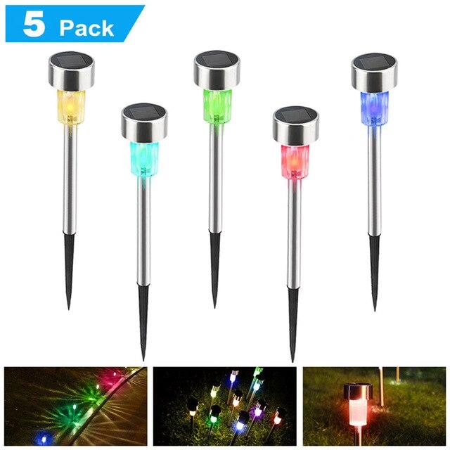 10pcs/5pcs Led Solar Garden Light Outdoor Decoration Pathway Waterproof LED Solar Powered Lawn Light Street Landscape Yard Lamp
