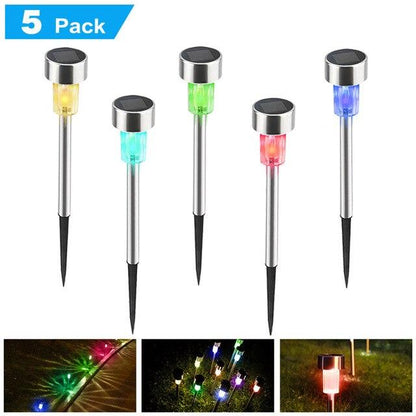 10pcs/5pcs Led Solar Garden Light Outdoor Decoration Pathway Waterproof LED Solar Powered Lawn Light Street Landscape Yard Lamp