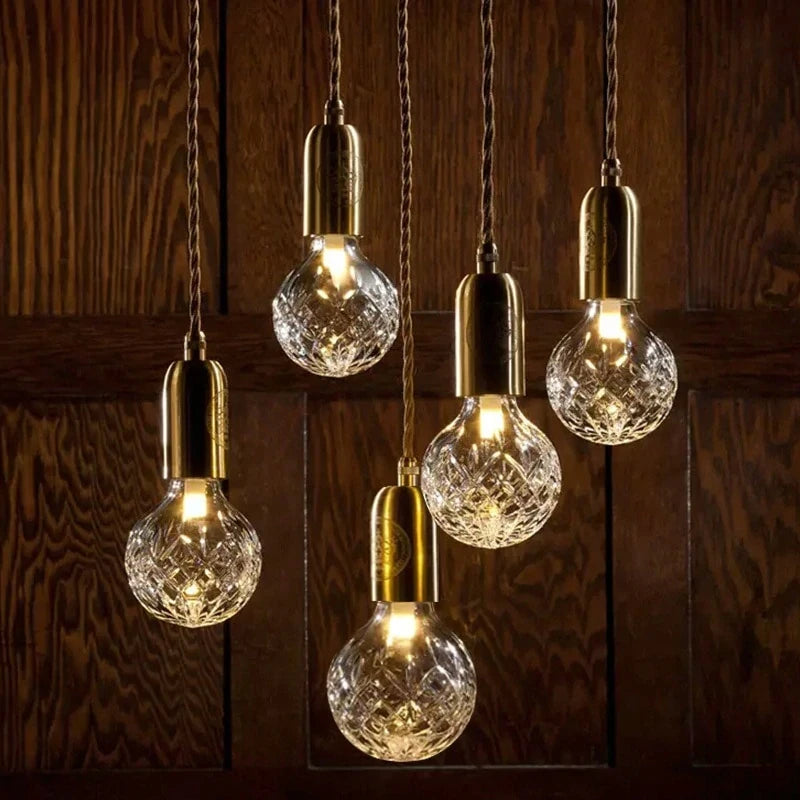 Modern Crystal Glass Ball LED G9 Pendant Lights Creative Decor Hall Ball Droplight