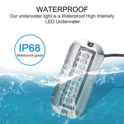 Universal 3.5inch 12V DC White/Blue/Green 27 LED Marine Stainless Steel Under Water Pontoon Waterproof Boat Transom Light IP68