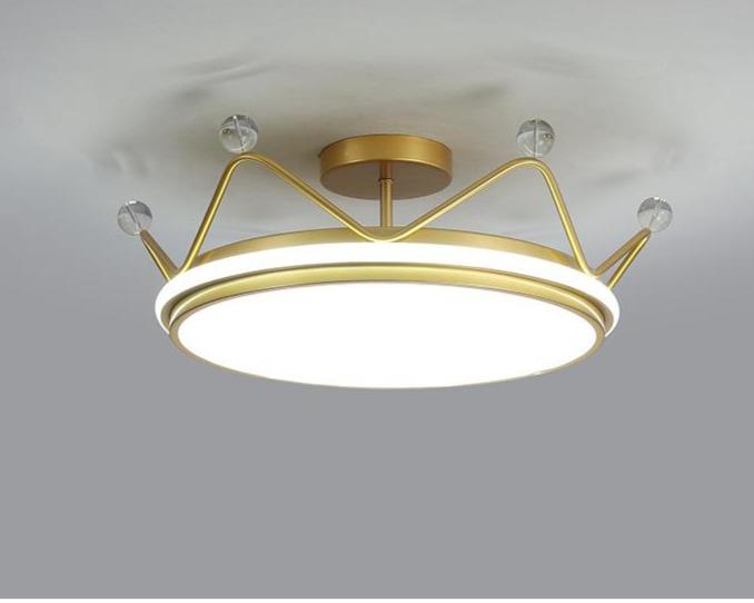 Golden Crown Chandelier Simple Modern Room Lamp