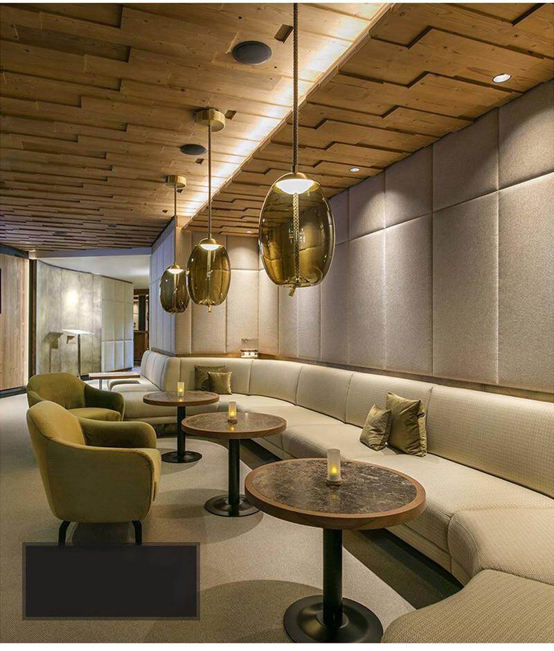 Modern Loft Industrial Lamp Blue Glass Pendant Light LED Art Deco Nordic White Hang Lamp For Living Room Kitchen Bedroom Parlor