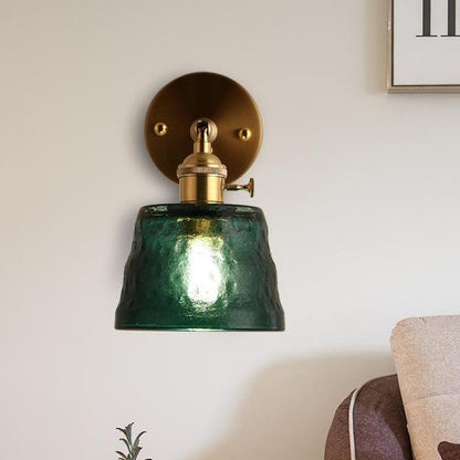 Art Living Room Bedroom Balcony Mirror Bedside Brass Copper Wall Lamp