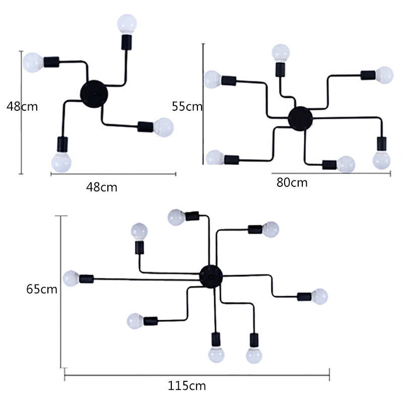 Vintage Ceiling Lights Iron Personality Ceiling Lights for Living & Bed Room
