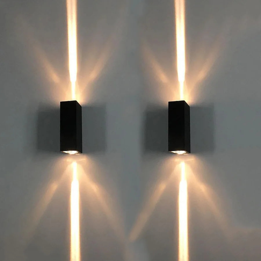 Outdoor Lighting Lens Beam Wall Lamps IP65 Waterproof Aluminum Wall Lights Corridor Garden Mall Up Down LED Porch Lamp
