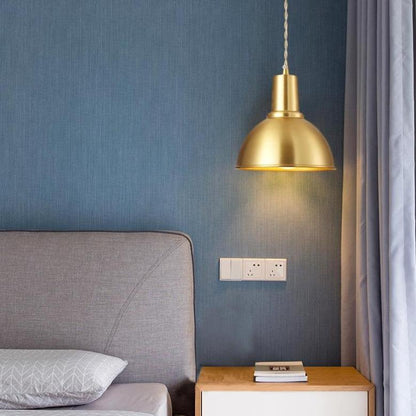 Golden Copper Chandelier At The Bedside of The Bedroom, Pure Copper Post-modern Personality Lamp At The Bar Cafe of Creative Restaurant