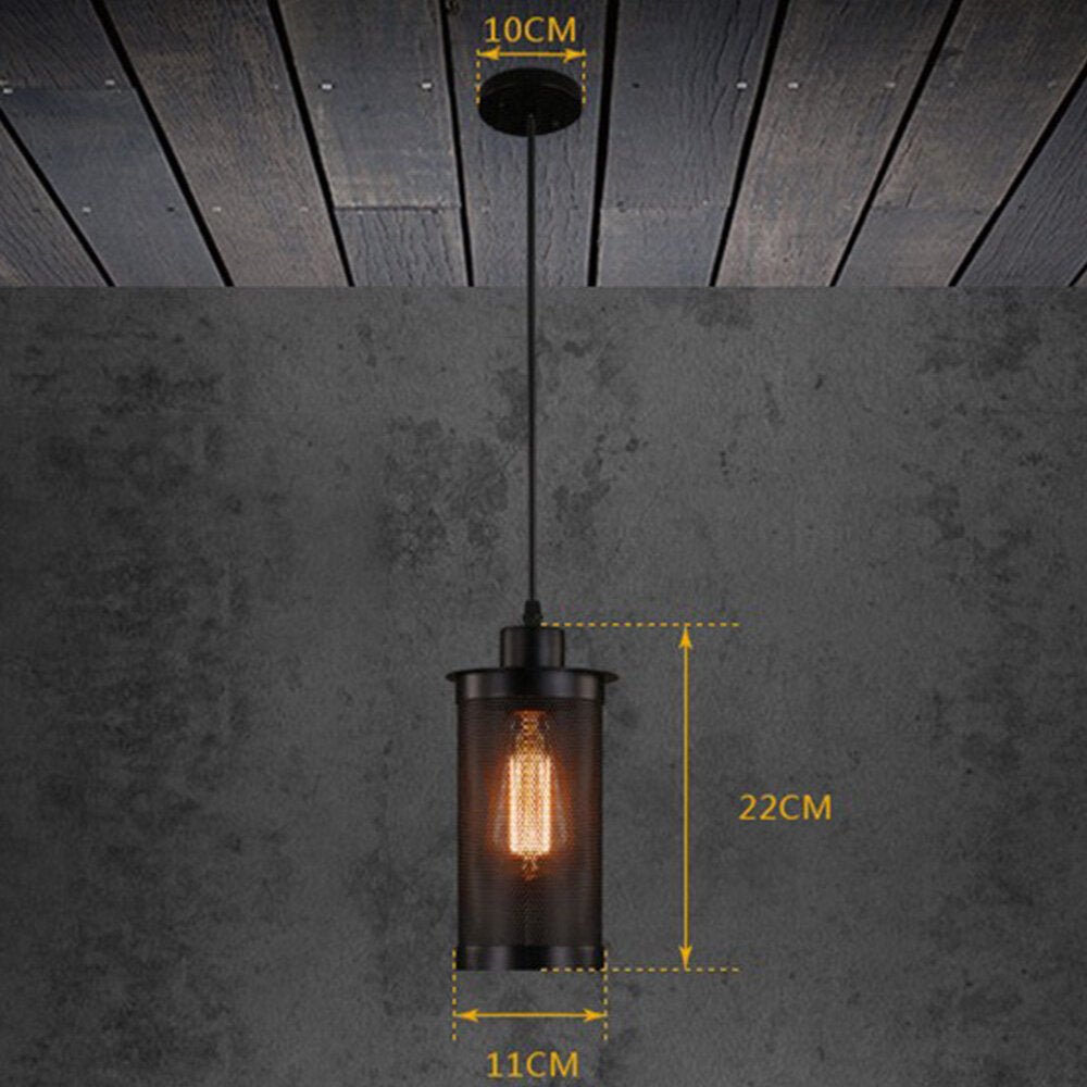 E27 Industrial Cage Ceiling Pendant Light Wire Cage Loft Pendant Lamp Shade Small Hanging Lighting