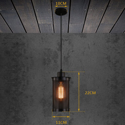E27 Industrial Cage Ceiling Pendant Light Wire Cage Loft Pendant Lamp Shade Small Hanging Lighting