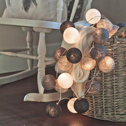 3M LED Cotton Ball Garland Lights String Christmas Xmas Outdoor Holiday Wedding Party Baby Bed Fairy Lights Decoration
