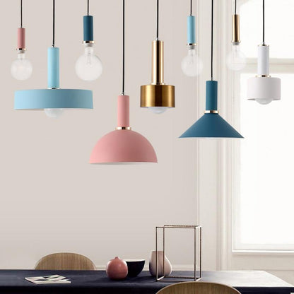 Nordic Macarons Pendant Lights E27 LED Modern Creative Hanging Lamp Design DIY For Bedroom Living Room Kitchen Restaurant