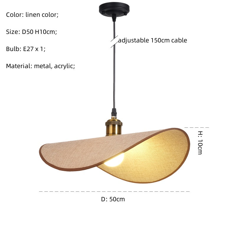 Wabi Sabi Minimalism E27 Led Pendant Light Retro Hat Led Hanging Lamp Dining Room Nordic Suspend Lamp Led