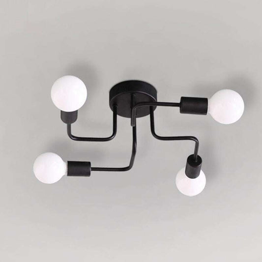 Modern Europe Creative Simple Iron Industrial Ceiling Lamp LED E27 Ceiling Light For Bedroom Living Room Kitchen Study Hotel Bar