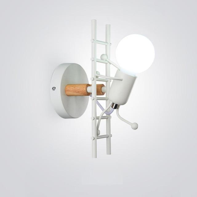 Iron Led Wall Lamp American Creative Wall Lights Metal Cartoon Robot Sconce Wall Light bedroom Children room Luminaire