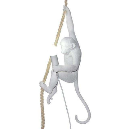 Resin Black White Gold Monkey Lamp Pendant Light For Living Room Lamps Art Parlor Study Room Led Lights lustre With E27 Led Bulb