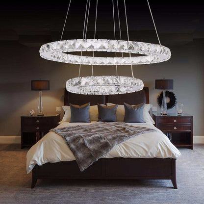 Crystal Modern led ceiling light warm white Bedroom living room lights Circle Rings Cristals avize Indoor Modern Ceiling Lamp