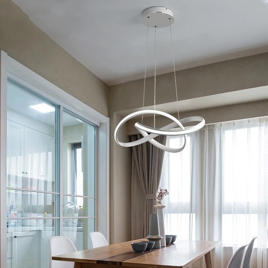 Kitchen LED Pendant Lights White Black For Shop Bar Dining Aluminum Body Dimmable With Remote Control Pendant Lamps