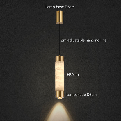 Copper Spanish Marble Small LED Chandelier High-end Modern Simple Bedroom Pendant Light Bar Counter Hanging Lamp