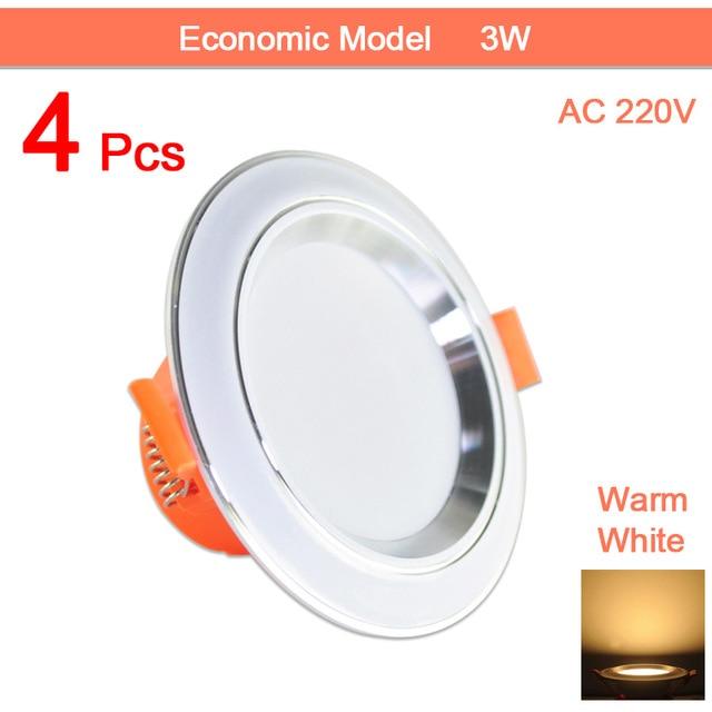 4pcs LED Spotlight 3W 5W 9W 12W 15W 18W LED Lamp AC Silver White Ultra Thin Indoor Round Recessed LED Spot Lighting