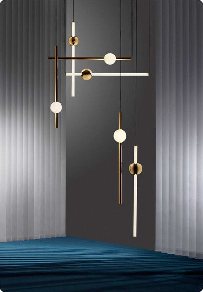 Modern Glass Metal Ball Pendant Lights Luminaria Cylinder Pipe Industrial Lamp Hanglamp Lustre Suspension