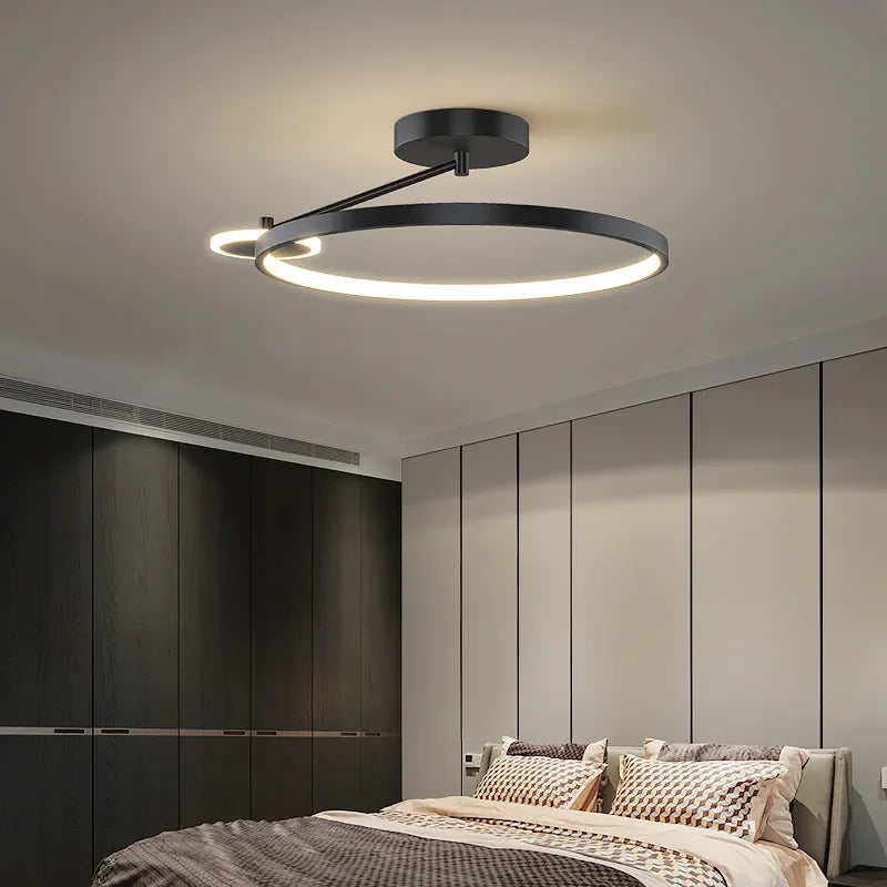 New Design  LED Ceiling Lamp Intelligent Remote Control Living Dining Bedroom Circular Chandelier Corridor Indoor Lighting Decor